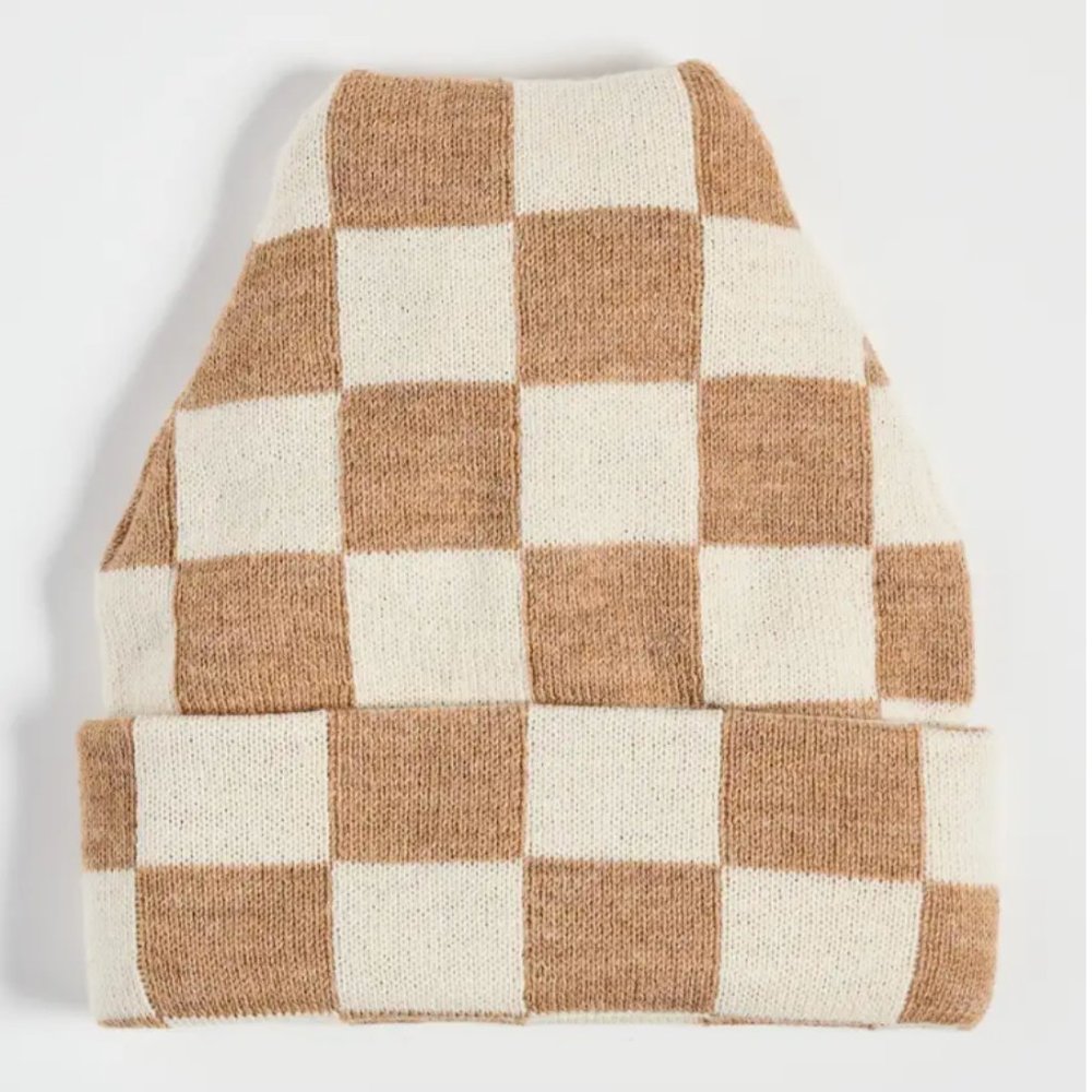 Loeffler Randall Bartlet Checker Knit Beanie